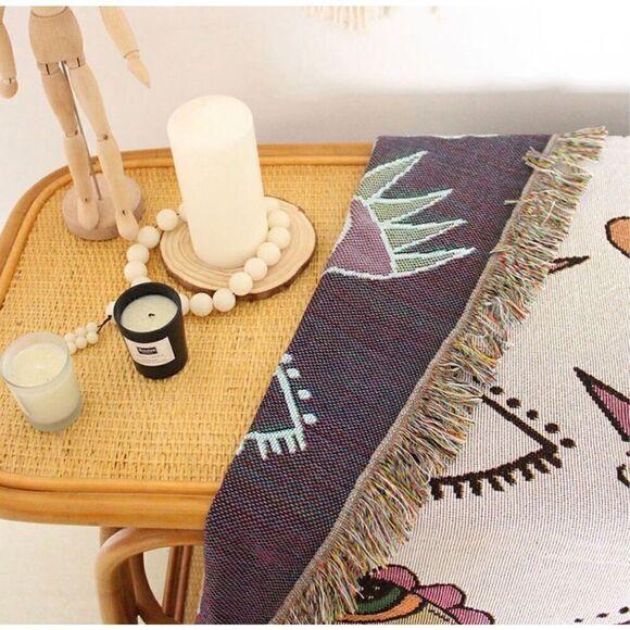 Evil Eye Woven Throw Blanket Tapestry - Picture 6 of 6